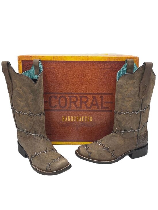 Corral Boots Other - NEW Corral Barbed Wire Womens 8.5M A3815 Leather Cowboy Cowgirl Western Boots